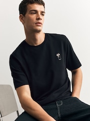 Black Christmas Guinness Plain Embroidered T-Shirt - Image 4 of 8