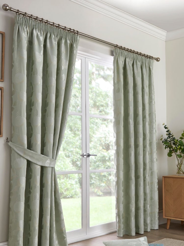 Curtina Green Bramford Pencil Pleat Curtains - Image 1 of 3