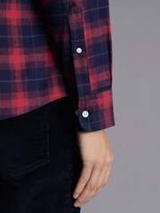 Charles Tyrwhitt kariertes Hemd aus gebürstetem Flanell, 100 % Baumwolle, Slim-Fit - Bild 4 von 6