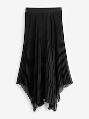 Black Sheer Mesh Chiffon Midi Skirt - Image 6 of 7