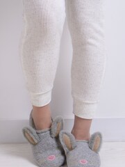 Totes Grey Ladies Novelty Bunny Mule Slippers - Image 1 of 5