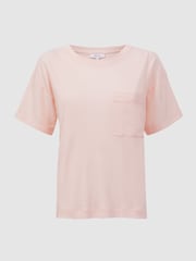 Reiss Pink Sofia Cotton Blend Crew Neck T-Shirt - Image 2 of 4
