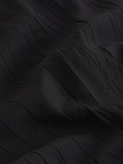 Black Gathered Short Sleeve Textured Boxy T-Shirt - Image 6 of 6