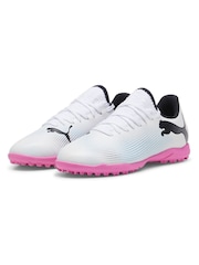 Puma White Jr Future 7 Play TT Football Boots - Image 3 of 6