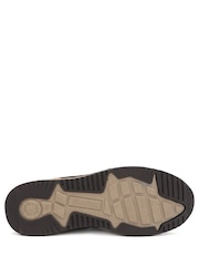 Pavers Brown Wide Fit Leather Faux Fur Lined Hi Top Trainers - Image 5 of 5