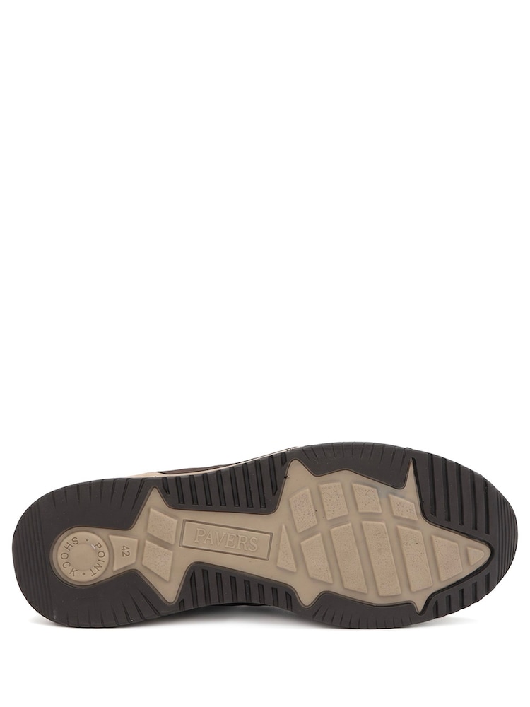 Pavers Brown Wide Fit Leather Faux Fur Lined Hi Top Trainers - Image 5 of 5 Pavers Brown Wide Fit Leather Faux Fur Lined Hi Top Trainers - Image 5 of 5