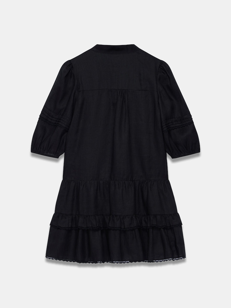 Mint Velvet Black Ramie Mini Dress - Image 7 of 7 Mint Velvet Black Ramie Mini Dress - Image 7 of 7