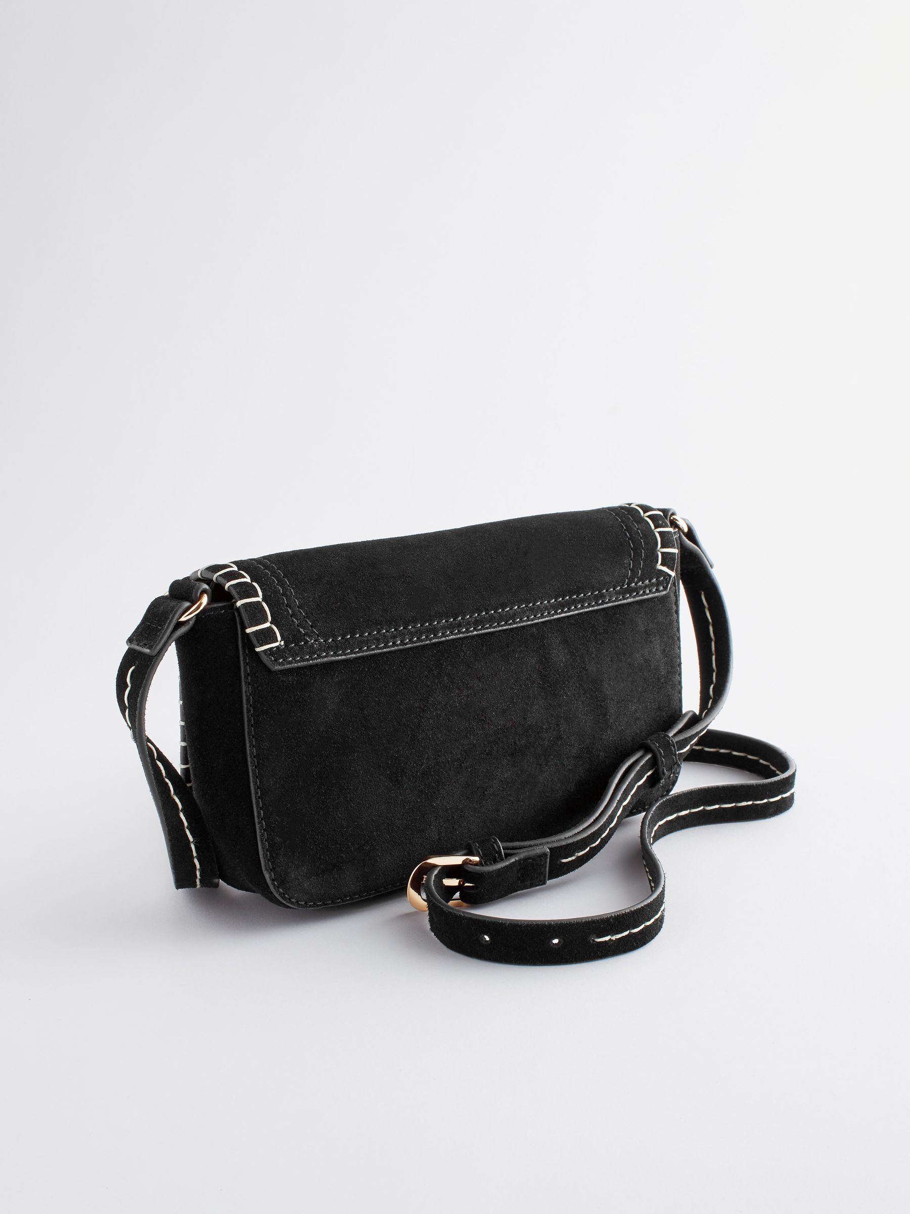 Black suede crossbody purse clearance