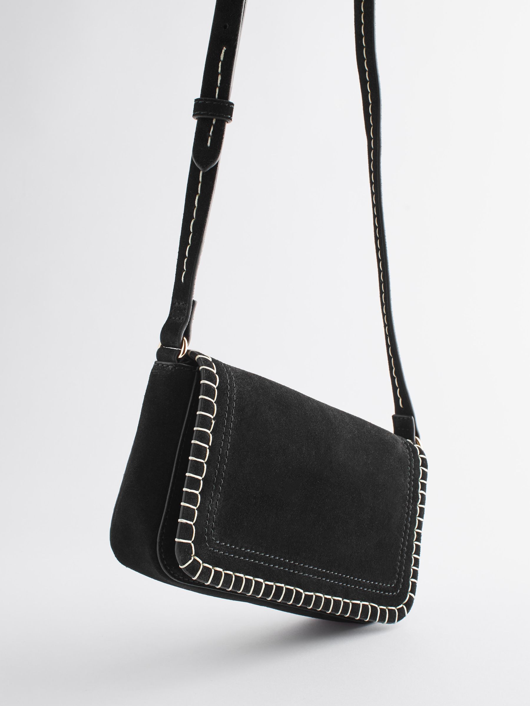 Black suede crossbody purse best sale