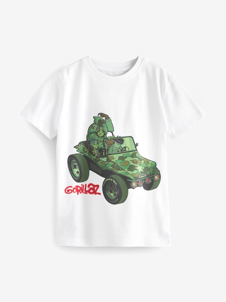 White Gorillaz Short Sleeve Music Band T-Shirt (3-16yrs) - Image 1 of 3