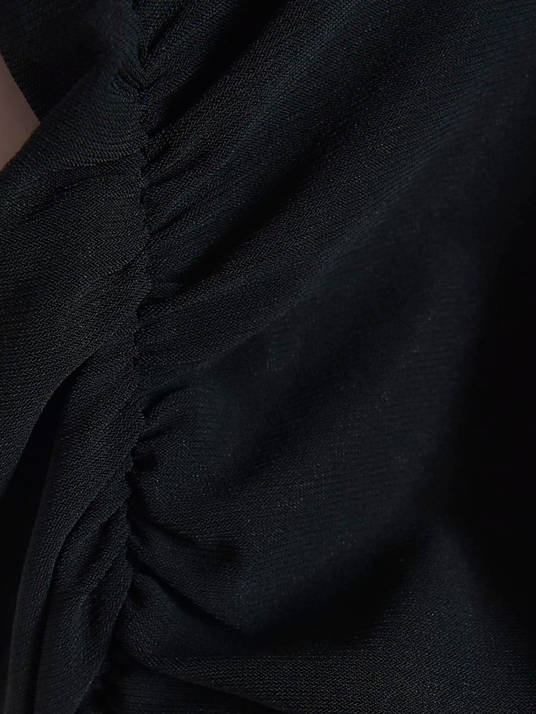 River Island Black Halter Necklace Detail Midi Dress - Image 6 of 6