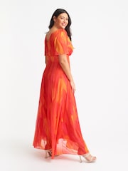 Scarlett & Jo Orange Curve Isabelle Angel Sleeve Maxi Dress - Image 2 of 4