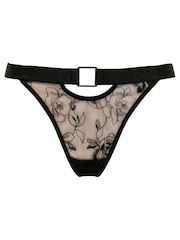 Pour Moi Black India Embroidery Thongs - Image 4 of 5
