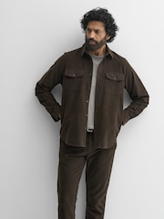 Oliver Sweeney 100% Cotton Brahalish Moleskin Brown Shirt - Image 1 of 5