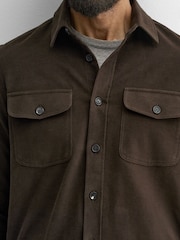 Oliver Sweeney 100% Cotton Brahalish Moleskin Brown Shirt - Image 4 of 5