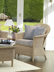 Laura Ashley Grey Garden Bewley Indoor Rattan Chair with Gosford Cranberry Cushions - Image 1 of 2