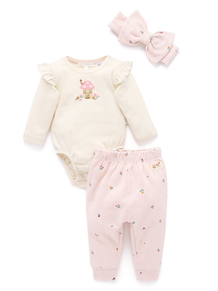 طقم هدايا من 3 قطع مكوّن من بودي سوت وبنطلون ضيّق وطوق رأس من Purebaby - صورة 1 من 6 طقم هدايا من 3 قطع مكوّن من بودي سوت وبنطلون ضيّق وطوق رأس من Purebaby - صورة 1 من 6