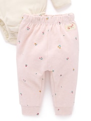 طقم هدايا من 3 قطع مكوّن من بودي سوت وبنطلون ضيّق وطوق رأس من Purebaby - صورة 3 من 6