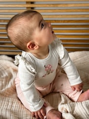 طقم هدايا من 3 قطع مكوّن من بودي سوت وبنطلون ضيّق وطوق رأس من Purebaby - صورة 5 من 6