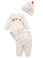 Purebaby Natural Bodysuit, Leggings & Hat Gift Set 3 Piece - Image 1 of 5