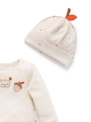 Purebaby Natural Bodysuit, Leggings & Hat Gift Set 3 Piece - Image 2 of 5