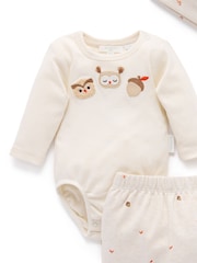 Purebaby Natural Bodysuit, Leggings & Hat Gift Set 3 Piece - Image 3 of 5