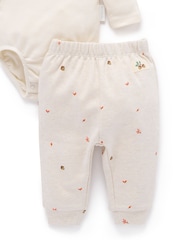 Purebaby Natural Bodysuit, Leggings & Hat Gift Set 3 Piece - Image 4 of 5