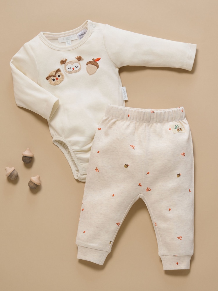 Purebaby Natural Bodysuit, Leggings & Hat Gift Set 3 Piece - Image 5 of 5 Purebaby Natural Bodysuit, Leggings & Hat Gift Set 3 Piece - Image 5 of 5