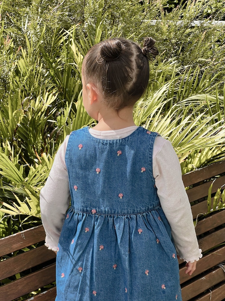 Purebaby Pink Toadstool Embroidered Top& Dress Set - Image 8 of 8 Purebaby Pink Toadstool Embroidered Top& Dress Set - Image 8 of 8