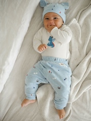 Purebaby Blue 3 Piece Gift Set Bodysuit, Leggings & Hat - Image 1 of 7