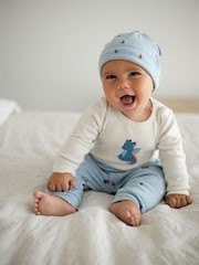 Purebaby Blue 3 Piece Gift Set Bodysuit, Leggings & Hat - Image 2 of 7
