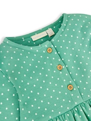 JoJo Maman Bébé Duck Egg Girls' The Very Hungry Caterpillar Appliqué With Pet In Pocket Button Front Dress - Image 3 of 4