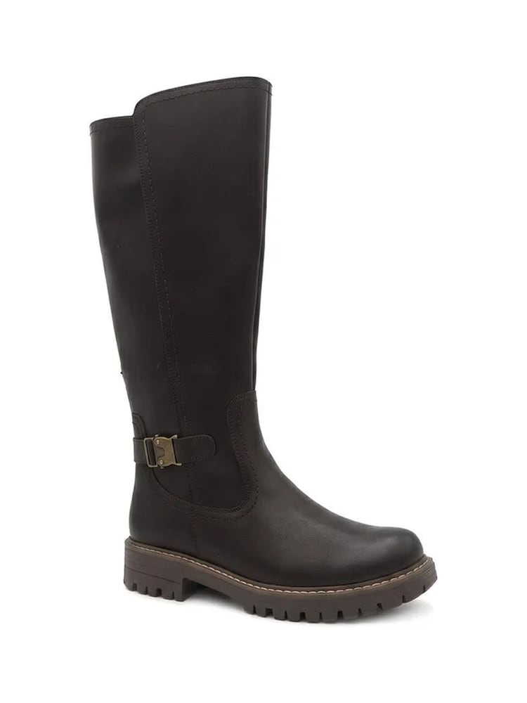 Dunkelbraun - Pavers Warm Lined Zip Back Long Boots - Bild 2 von 5