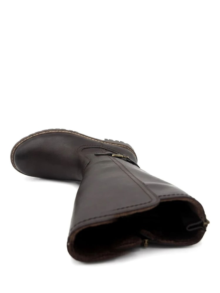 Dunkelbraun - Pavers Warm Lined Zip Back Long Boots - Bild 5 von 5