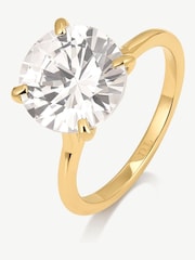D.Louise Gold Round Solitaire Diamond-Inspired Ring - Image 4 of 4