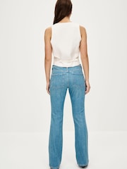 Mid Blue Stretch Flare Jeans - Image 3 of 7