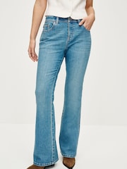 Mid Blue Stretch Flare Jeans - Image 4 of 7