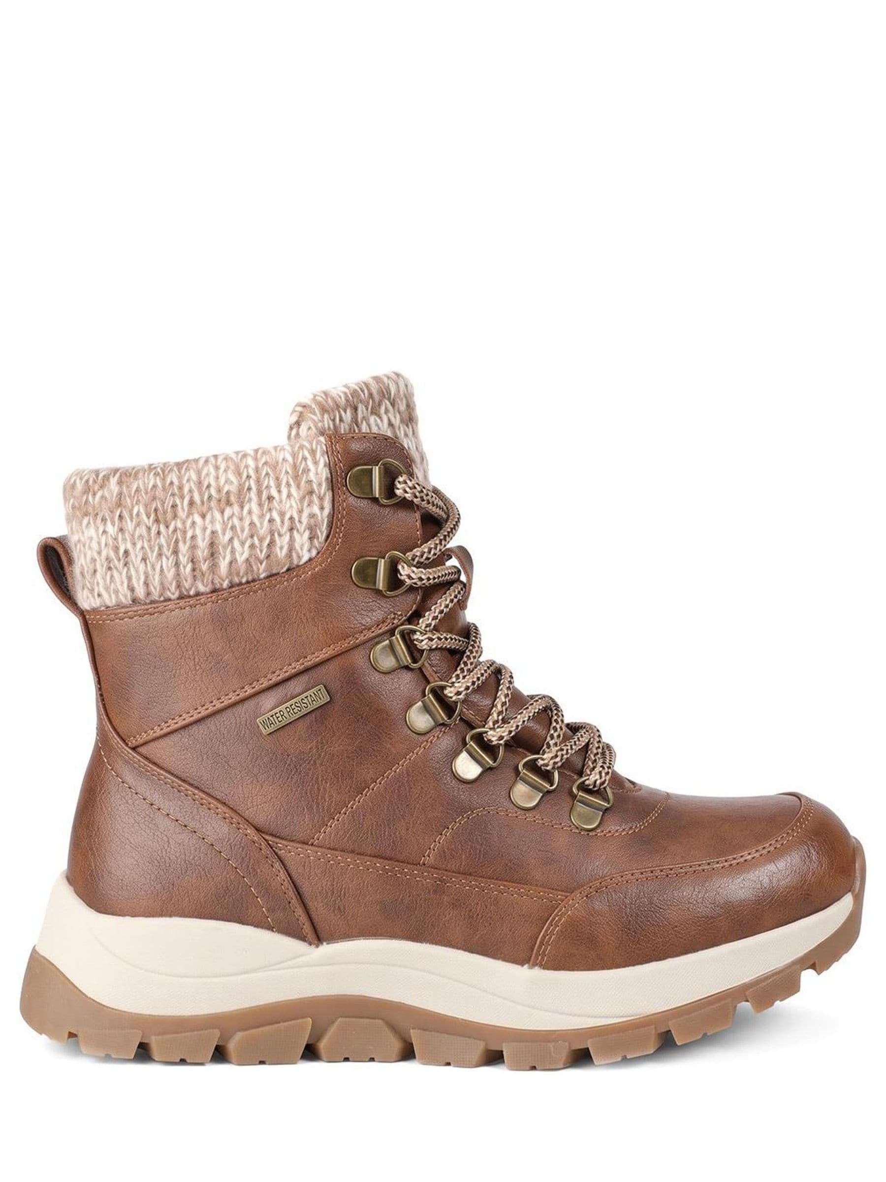 Pavers Women's Tan Lace Up Water Resistant Weather Boots In | : Size 8 - Image 2
