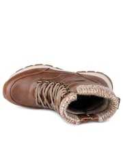 Pavers Tan Brown Lace Up Water Resistant Weather Boots - Image 3 of 4