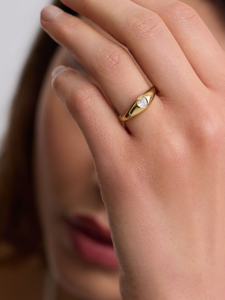 D.Louise Gold Tapered Heart Ring - Image 1 of 4 D.Louise Gold Tapered Heart Ring - Image 1 of 4