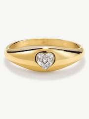 D.Louise Gold Tapered Heart Ring - Image 3 of 4