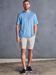 Ecru Signature Italian Leomaster 100% Linen Shorts - Image 5 of 9
