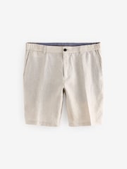 Ecru Signature Italian Leomaster 100% Linen Shorts - Image 6 of 9