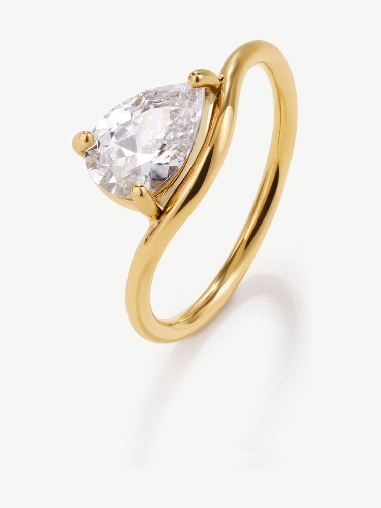 D.Louise Gold Pear Promise Ring - Image 2 of 4 D.Louise Gold Pear Promise Ring - Image 2 of 4