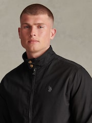 U.S. Polo Assn Black Cotton Twill Harrington Jacket - Image 2 of 8