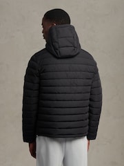 U.S. Polo Assn. Black Lightweight Quilt Hooded Puffer Jacket - Image 3 of 9