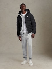 U.S. Polo Assn. Black Lightweight Quilt Hooded Puffer Jacket - Image 4 of 9