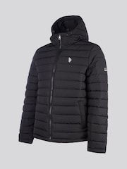 U.S. Polo Assn. Black Lightweight Quilt Hooded Puffer Jacket - Image 8 of 9