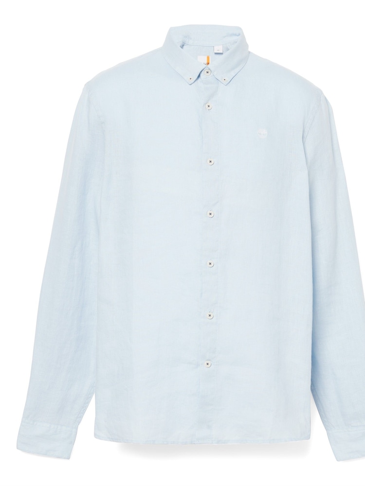 Timberland Blue Mill Brook Linen Short Sleeve Shirt - Image 5 of 5