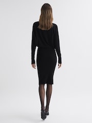 Платье миди из шерсти Blend со сборками на рукавах Reiss Freya - Изображение 5 из 5